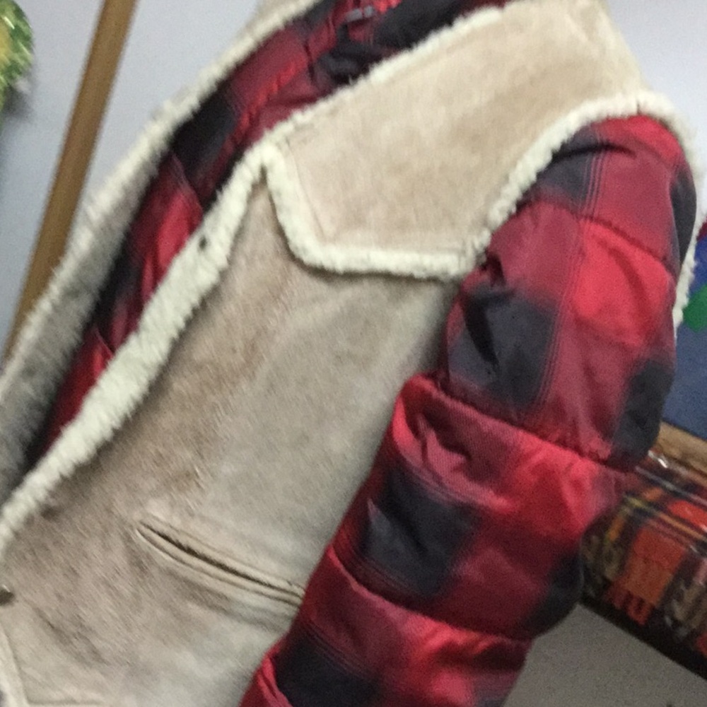 Vintage Sherpa cowboy cowgirl rodeo vest ranch farm horse landman cabin - Picture 5 of 13